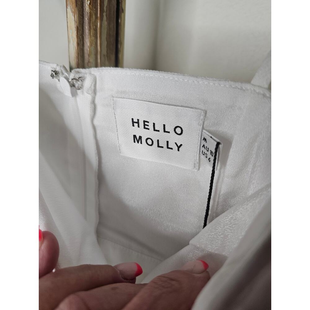 NWT Hello Molly White Cut Out Dress Bride/ Shower/ Bachelorette Size  6 - Picture 12 of 16